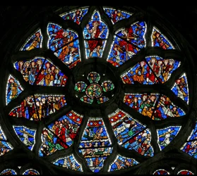 Fenster Nr. 3, Darstellung des Jüngsten Gerichts (Rosettenfenster - innen)