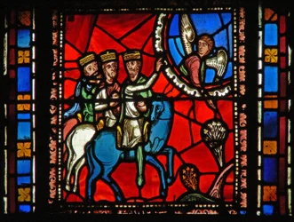 Fenster s2-C, die Heiligen Drei Könige folgen einem Engel