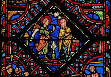 Fenster w0 mit der Jungfrau Maria bei der Verkündigung