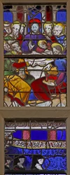 Fenster w107, Darstellung von Stiftern mit Johannes dem Täufer
