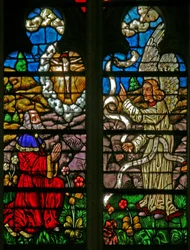 Fenster w136, Szenen aus der Geschichte von Daniel: eine Vision der Kreuzigung