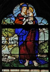 Fenster w13 zeigt die Jungfrau und das Kind