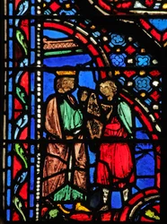 Fenster w14 David spielt Harfe für Saul I Sam XVI 23