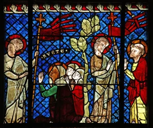 Fenster w14, Christus erscheint den Frauen und St. Peter darstellend