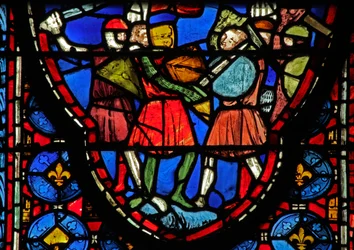 Fenster w15 Heilige Reliquien: Heraklius kämpft gegen den Sohn von Krösus