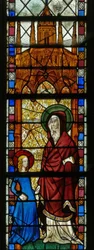 Fenster w17, das St. Anna und die Jungfrau Maria darstellt