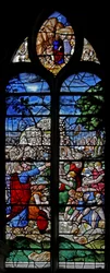 Fenster w1, das Manna vom Himmel darstellt