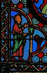 Fenster w1 mit einer Szene aus dem Leben des St. Martin