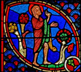 Fenster w20 Darstellung des predigenden Heiligen Johannes des Täufers