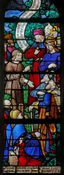 Fenster w20, der Heilige Johannes der Täufer predigt die Taufe Christi in Bethanien