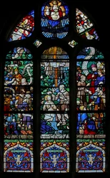 Fenster w20, das Fenster des Heiligen Johannes des Täufers: Jordan-Taufe; Predigen und Verhören