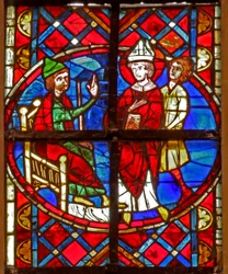 Fenster w211 zeigt St. Denis wird verhaftet