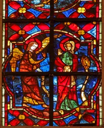 Fenster w212, Darstellung der Verkündigung an Zacharias im Tempel