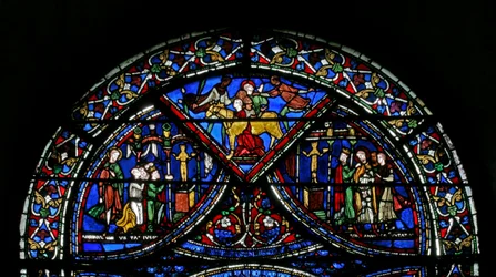 Fenster w21, Szenen aus dem Leben des Heiligen Eustachius: Er wird mit seiner Familie im Brazen Bull gemartert