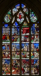 Fenster w23, Szenen aus dem Leben von St. Crepin und St. Crepinian darstellend