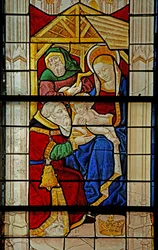 Fenster w29 zeigt die Anbetung eines Magiers