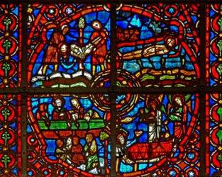 Fenster w39, Darstellung von Szenen aus dem Leben des St. Laurentius