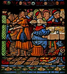 Fenster w6, Darstellung des Mahls im Haus von Simon