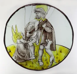 Fenster w74, Darstellung des Heiligen Rochus