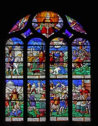 Fenster w7, Szenen aus dem Leben der Heiligen Barbara