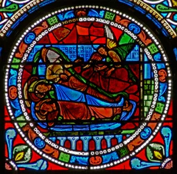 Fenster wXVII mit den Magiern, die in einem Traum gewarnt werden