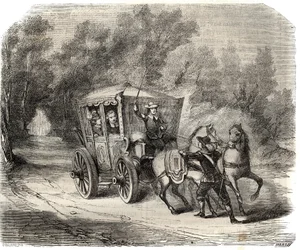 Ohne die Wache des Königs, die sie glücklicherweise trafen, ist es wahrscheinlich, dass sie wieder gehen würden. Der Abt von Frémicourt versuchte, die Marquise von Montespan (Françoise Athénaïs) von Rochechouart Mortemart (oder Madame de Montespan) (1640-1