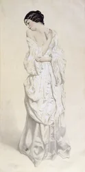 Frau im Morgenmantel