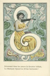 Frau in einem Violinschlüssel