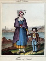 Frau von Cancale und ihr Kind, um 1845
