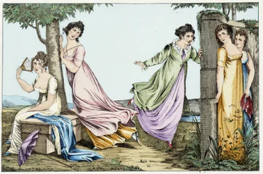 Frauen spielen Verstecken. In "Sport und Geschicklichkeitsspiele"