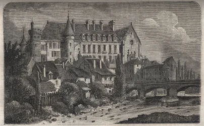 Schloss von La Palice, Gemeinde Lapalisse, im Departement Allier - Gravur in 