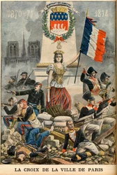 Fluctuat nec mergitur - Das Kreuz der Stadt Paris wird in das Wappen von Paris eingeführt, Illustration aus der englischen Zeitung „Le Petit Journal“ vom 5. Mai