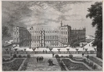 Ansicht des Schlosses von Saint-Germain (Seine und Oise) unter Heinrich IV. - Gravur aus 