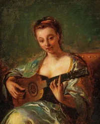 Gitarre spielende Dame 18. Jh.
