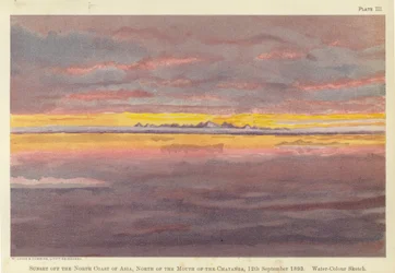 Sonnenuntergang vor der Nordküste Asiens, nördlich der Mündung des Chatanga