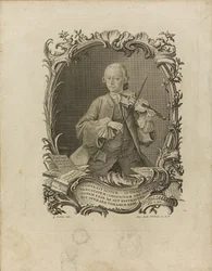 Leopold Mozart. Frontispiz des Versuch einer gründlichen Violinschule, 1756
