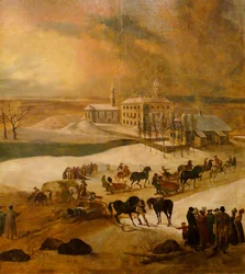 Winteransicht von Schloss Poltsamaa (Detail), 1793