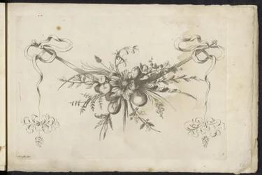 Feston von Früchten, Blättern und Blumen