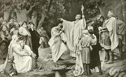 Karl der Große bei der Taufe von Witikind