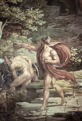 Flucht aus der Höhle des geblendeten Polyphem, Szenen aus der Odyssee