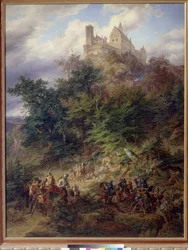 Landschaft mit Rittern (Die Wartburg) von Friedrich Preller dem Älteren