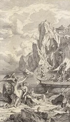 Odysseus und die Sirenen (Gravur)
