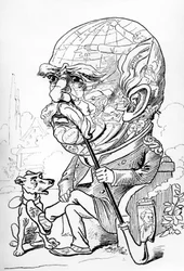 Karikatur von Bismarck, veröffentlicht in der Zeitschrift Nebelspalter am 2. März 1889 (Stich)