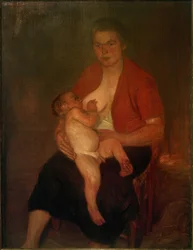 Mutter mit Kind an der Brust