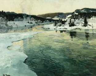 Winter am Mesna-Fluss bei Lillehammer