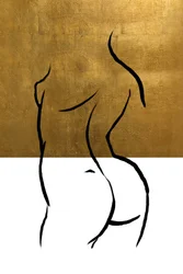 Minimalistische goldene Nackte
