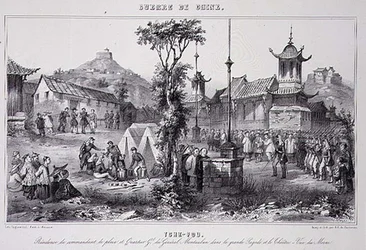 General Montaubans Quartier in der Großen Pagode von Tche Fou, aus 