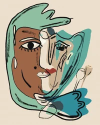 Modernes abstraktes Gesicht