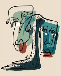 Moderne abstrakte Gesichter
