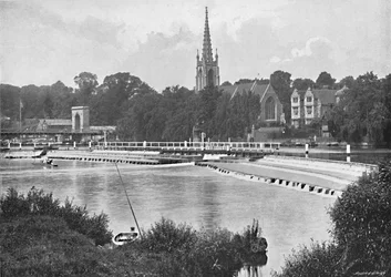 Brücke und Wehr bei Great Marlow, ca. 1896